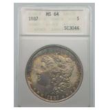 1887 Morgan Silver Dollar MS64 TONED!