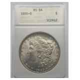 1885-O Morgan Silver Dollar MS64