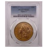 1873 (Open 3) $20 Gold Liberty PCGS MS62