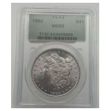 1882 Morgan Silver Dollar PCGS MS63
