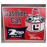 Double-Sided Liberty Gasoline and Perfex Motor Oil Metal Sign