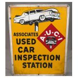 Associates Used Car Inspection Station Metal Sign