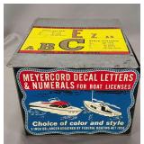 Meyercord Decal Letters and Numerals Metal Store Display Cabinet
