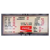 Restaurant Menu Board with Coca-Cola Signage