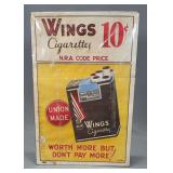 Wings Cigarettes N.R.A. Code Price Advertising Sign