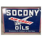 Socony Air-Craft Oils Porcelain Enamel Sign, Standard Oil Company of New York