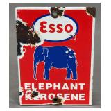 Esso Elephant Kerosene Porcelain Enamel Sign