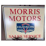 Hudson Genuine Parts Morris Motors Sales Service Metal Sign