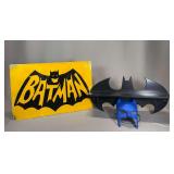 DC Comics Batman Wall Decor Set: MDF Bat-Symbol Shelf and Plastic Mask