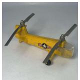 Hubley Kiddie Toy Twin Propeller Yellow chopper - Lancaster PA