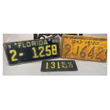 Collection of Three Original United States Metal License Plates (1935-1948)