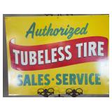 Authorized Tubeless Tire Sales Service Metal Sign