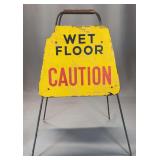 Walton-March Wet Floor Caution Sign, Metal and Wire Construction