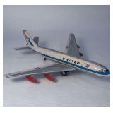 United Airlines DC-8 Jet Mainliner Tin Toy Airplane, Made in Japan