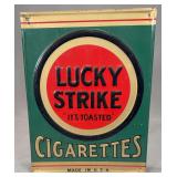 Lucky Strike Cigarettes Embossed Metal Sign, AAA Sign Co.