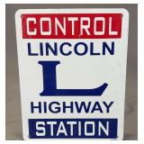 Lincoln Highway Station Metal Sign, CS 163