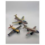3 toy planes American Airlines Panam, Comancho, TWA