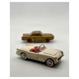 Franklin Mint 1953 Corvette & French Dinky Toys No. 543 Renault Floride — Two-Car Lot, Modern Precision Replica & Vintage 1960–1963 Diecast, No Boxes