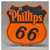 Phillips 66 Porcelain Enamel Shield Sign