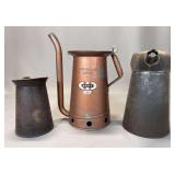 Collection of Three Metal One-Gallon Liquid Measures