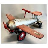 Keystone 'Ride 'Em' Pressed Steel Toy Airplane — Child's Ride-On Toy, Early 20th Century, Made in USA