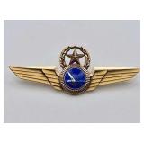 Eastern Air Lines Wing Badge with Star-and-Wreath and Falcon Medallion, Balfour Marked, 1/10 10K Gold-Filled (c. 1960s)