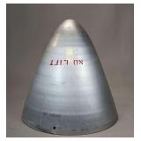 Airplane Propeller Spinner Dome Cap Unfinished Metal No Lift Stenciled Warning