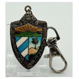 Sterling Silver Cuban Coat of Arms Keychain