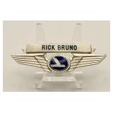 Vintage Eastern Air Lines uniform crew wing badge “Rick Bruno”
