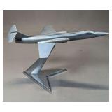 Lockheed F-104 Starfighter Desk Model Solid Metal Display, Unmarked (c. 20th Century)
