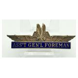 American Airlines Assistant General Foreman Badge