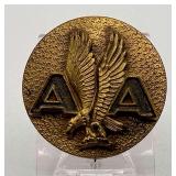American Airlines Eagle Logo Round Bronze-Tone Pin (Early 'AA' Design)