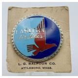 Vintage 1950’s Eastern Airlines Agent Cap Badge with Original Maker's Card