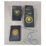 Federal Aviation Administration Credential and Badge Wallet Group, Black Leather (Multiple Pieces)