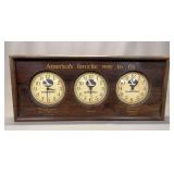 Eastern Air Lines 'America's Favorite Way to Fly' Triple Time-Zone Wall Clock, Dated 1983