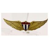 WWI U.S. Patriotic Shield & Wings Enamel 'Sweetheart' Pin