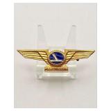 Eastern Air Lines Souvenir-Style Wing Badge with Raised 'EASTERN' Plaque and Enamel Logo (Hockey Stick Era)