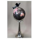 World Globe World Globe with Airplane Topper and Silver Metal Stand