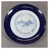 Washington National Airport Commemorative Collectors Plate Hand Painted Warranted 22k Gold Detailing (c. Mid-20th Century)