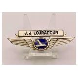 Vintage Eastern Air Lines uniform crew wing badge “J.J. Louradour”