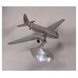Curtiss Desk Model Airplane Twin Engine Bomber, Unmarked Metal