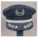 Airline Pilot Captain Visor Cap Named F.J. Flynn, WALCO Buttons (Mid 20th Century)