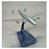 Eastern Air Lines Lockheed Constellation Cast Metal Desk Model Ashtray with Removable Cover (c. 1950s)