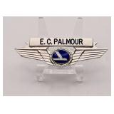 Vintage Eastern Air Lines pilot uniform crew wing badge “E.C. Palmer”