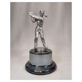 Eastern Air Lines Flying Golfer Trophy Named to Ermin Paliotta, Unmarked Metal and Wood (1966)
