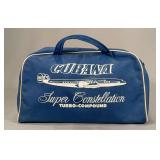 Cubana Airlines Flight Bag Super Constellation Turbo-Compound Graphics, Blue and White (c. 1950s)