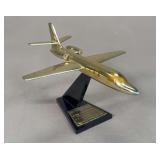 Aero Commander Jet Desk Model Jet Commander Presentation Model, Gold Tone (c. 1960s)