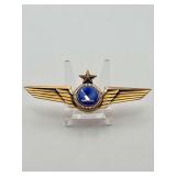 Eastern Air Lines Wing Badge with Star and Streamlined Falcon Medallion, Balfour Marked, 1/10 10K Gold-Filled (c. 1960s)