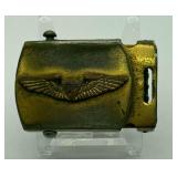 WWII-Era U.S. Military Web Belt Buckle — Aviator Wings with Cuban Coat of Arms