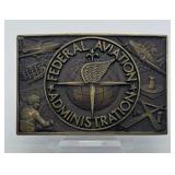 Vintage Federal Aviation Administration (FAA) Solid Brass Belt Buckle - Great American Mint
